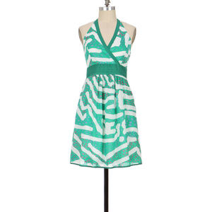 Anthropologie Orchard Labyrinth Dress Cotton Halter Sundress By We Love Vera, 8